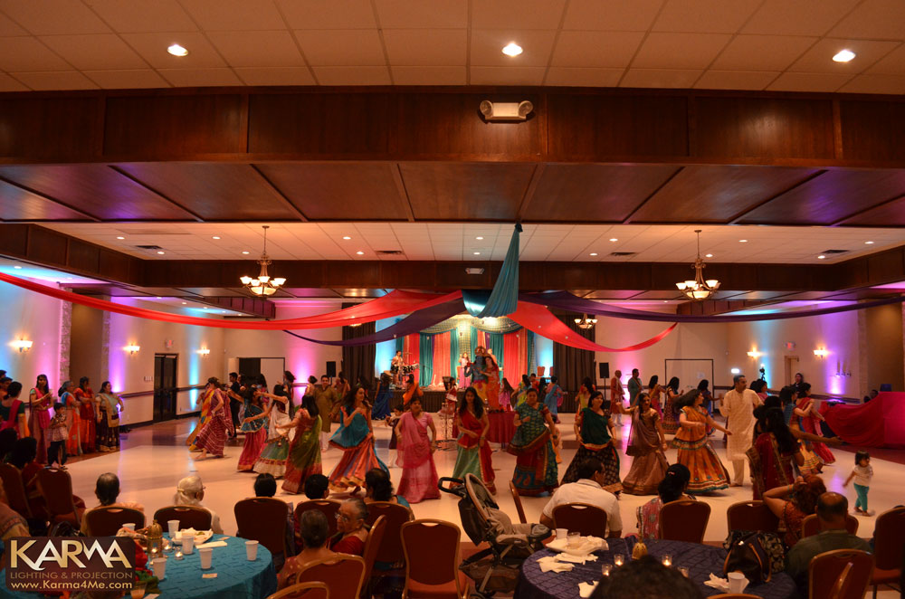 Multi-Color Wedding Lighting for Indian Wedding Garba   Indo-American Reception Hall Phoenix 5-3-12