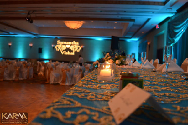 hilton-phoenix-mesa-turquoise-indian-wedding-lighting-custom-monogram-gobo-070613-karmaeventlighting-com-7
