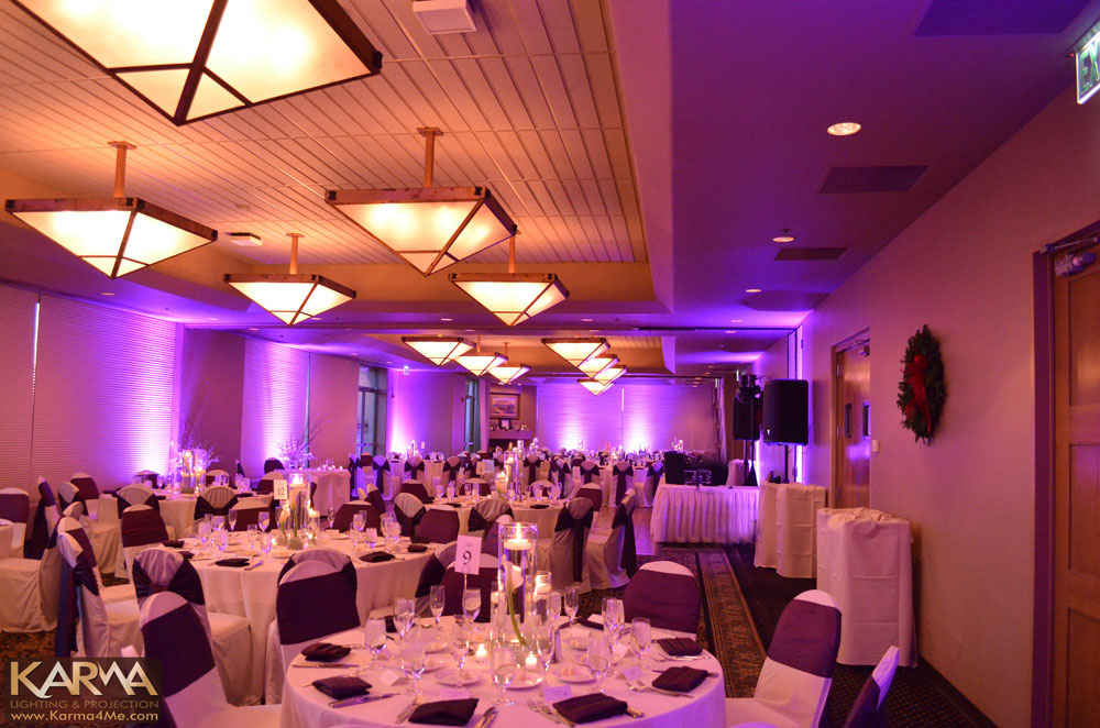 Troon North Golf Resort in Scottsdale: Purple Wedding Lighting