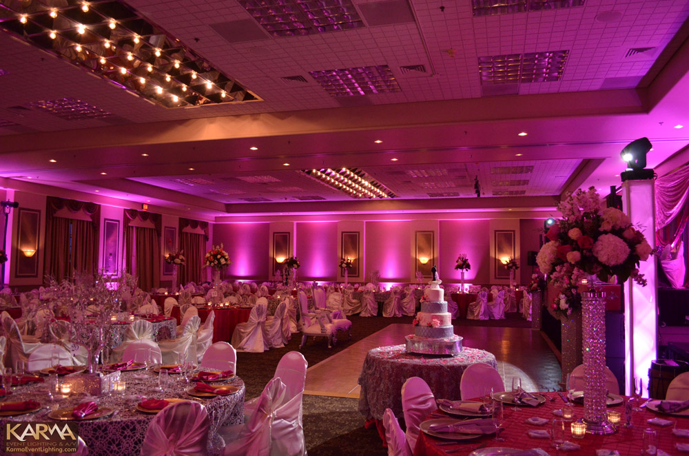 Orange Tree Golf Resort Scottsdale Indian Wedding Reception Pink Uplighting