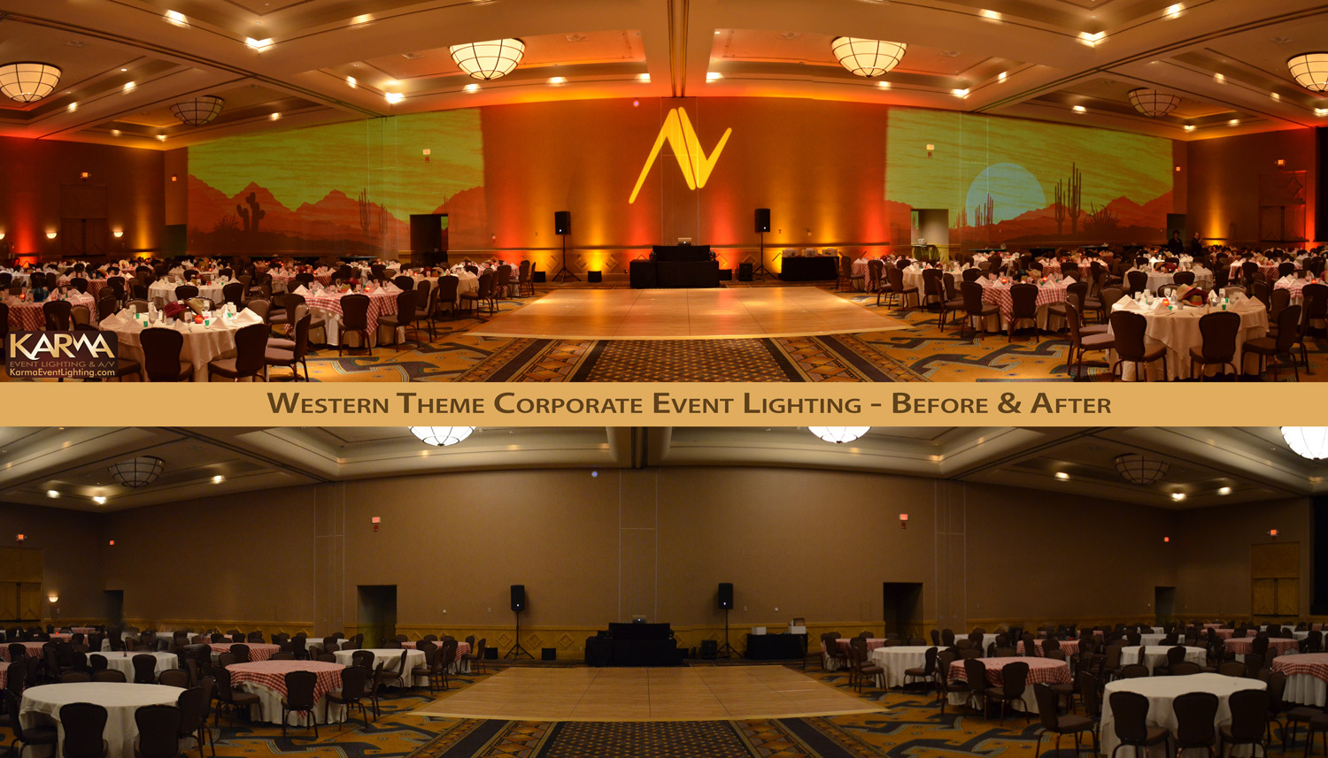 Western Themed Event Lighting for Corporate Event at The Wigwam Resort