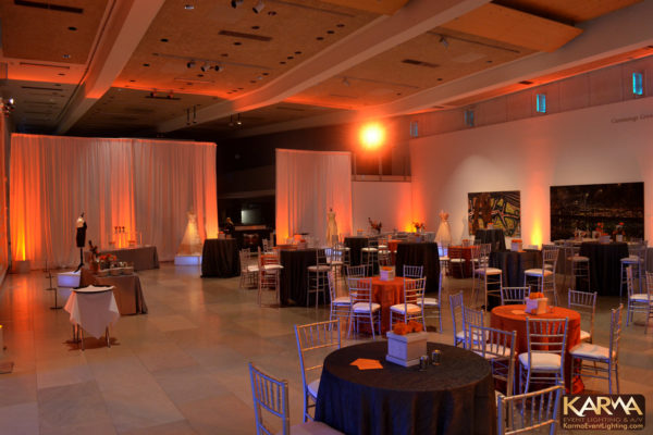 Phoenix Art Museum WIPA Networking Event Orange Uplighting