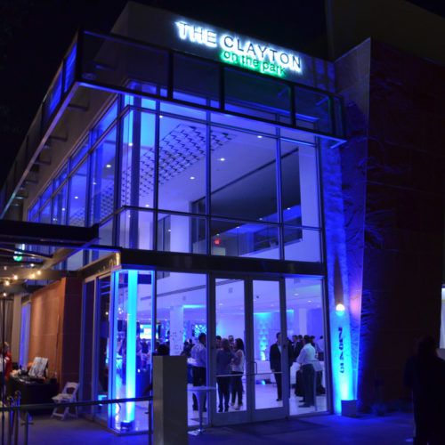 Clayton-On-The-Park-Event-Blue-Uplighting-Video-Projection-Karma-Event-Lighting-021815-1