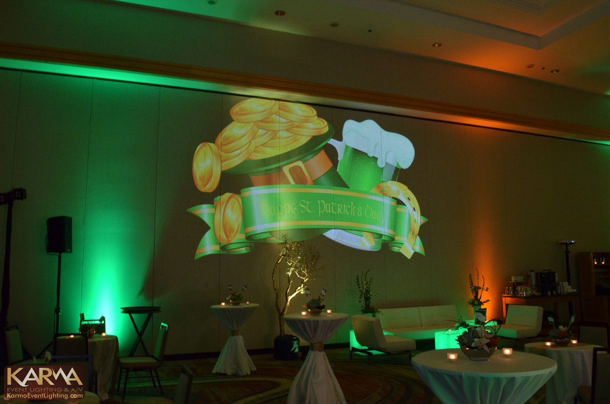 St Patricks Day Themed Event Lighting for LPGA Event at JW Marriott Desert Ridge 3-17-15