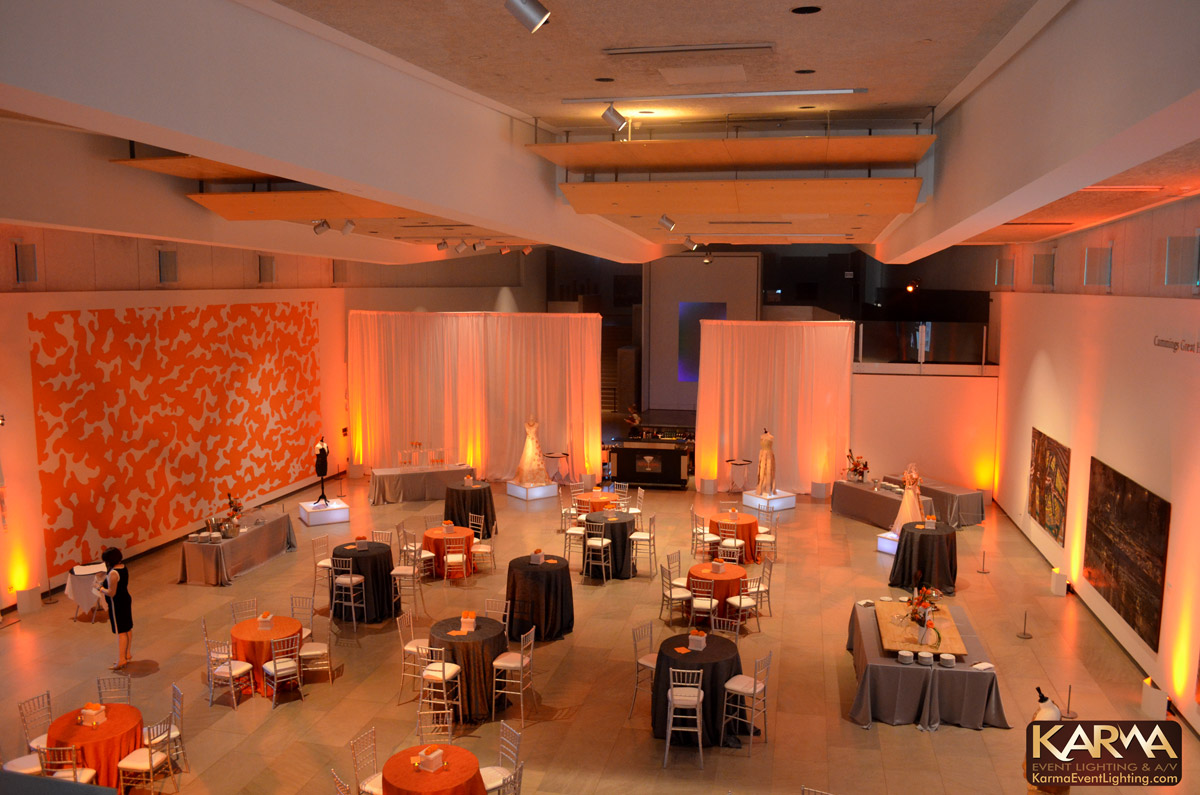 Phoenix Art Museum WIPA Networking Event Orange Uplighting 9-21-14
