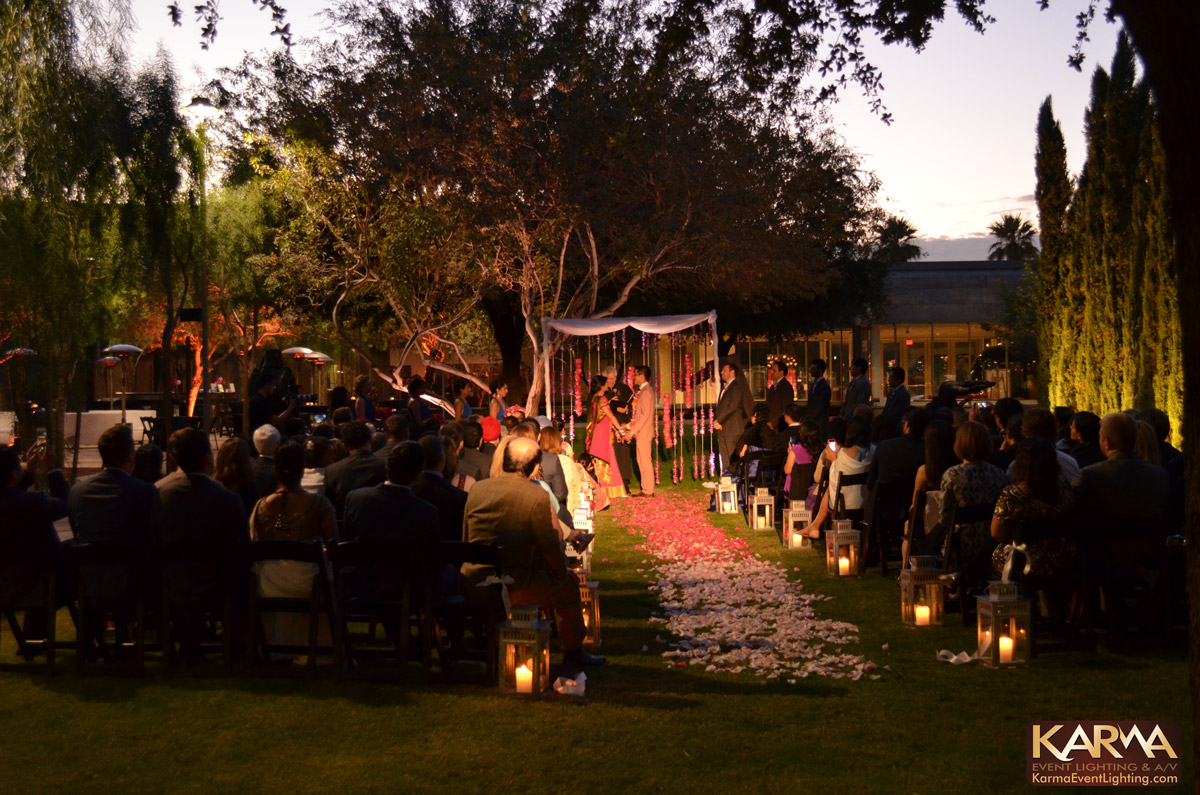 Phoenix Art Museum Wedding Ceremony and Reception Lighting 12-06-14