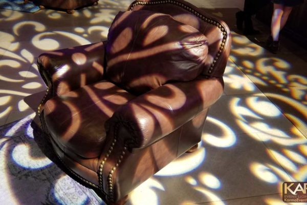 Pattern-Gobo-on-Leather-Chair-Corporate-Event-Karma-Event-Lighting-021018