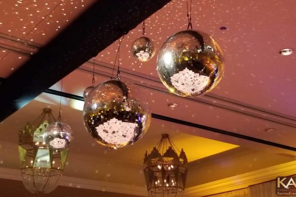 Disco-Mirror-Ball-Chandelier-Wedding-Scottsdale-Karma-Event-Lighting-111117