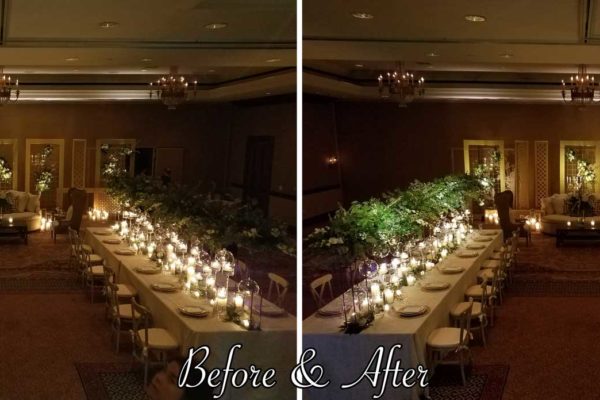 Scottsdale-Wedding-Centerpiece-Pinspotting-Before-and-After-Karma-Event-Lighting-080517