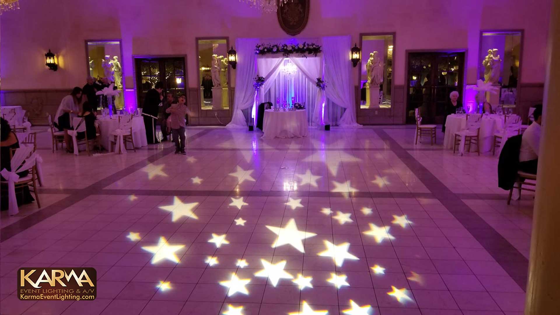 Castle Ashley Manor | Purple Lighting | Stars